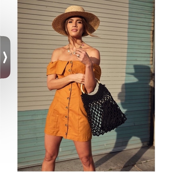 Express/Rocky Barnes mustard dress size small - Picture 2 of 7